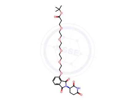 Chemical structure of Thalidomide-O-PEG4-t-butyl ester