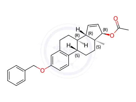 Chemical structure of 15,16-Deshydroxy 3-O-Benzyl Estetrol 17-Acetate