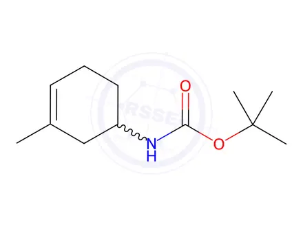 Chemical structure of Carbamic acid, N-(3-methyl-3-cyclohexen-1-yl)-, 1,1-dimethylethyl ester