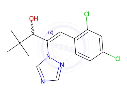Chemical structure of (Z)-1-(2,4-Dichlorophenyl)-4,4-dimethyl-2-(1H-1,2,4-triazol-1-yl)pent-1-en-3-ol