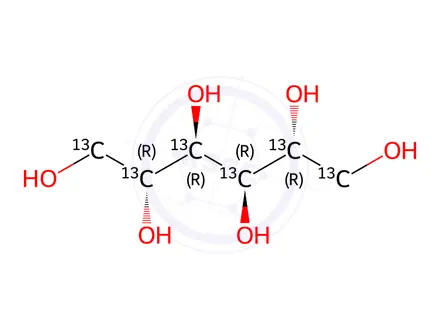 Chemical structure of D-[UL-13C6]mannitol
