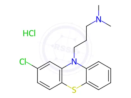 Chemical structure of Chlorpromazine hydrochloride