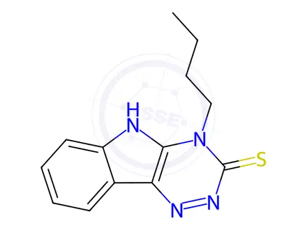 Chemical structure of 4-Butyl-4h-[1,2,4]triazino[5,6-b]indole-3-thiol