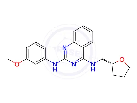 Chemical structure of N2-(3-Methoxyphenyl)-N4-((tetrahydrofuran-2-yl)methyl)quinazoline-2,4-diamine