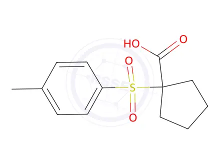 Chemical structure of 1-(4-methylbenzenesulfonyl)cyclopentane-1-carboxylic acid
