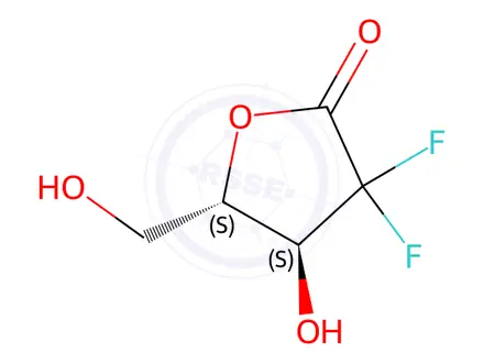 Chemical structure of (4S,5S)-3,3-Difluoro-4-hydroxy-5-(hydroxymethyl)dihydrofuran-2(3H)-one
