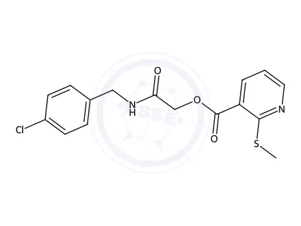 Chemical structure of 2-((4-Chlorobenzyl)amino)-2-oxoethyl 2-(methylthio)nicotinate