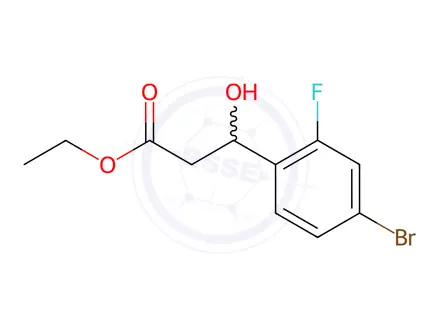Chemical structure of Ethyl 3-(4-bromo-2-fluorophenyl)-3-hydroxypropanoate