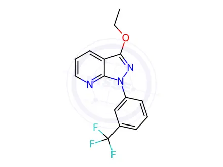 Chemical structure of 3-Ethoxy-1-(α,α,α-trifluoro-m-tolyl)-1H-pyrazolo[3,4-b]pyridine