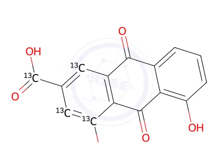 Chemical structure of Diacerein Impurity 4-13C4 (Diacerein EP Impurity C-13C4)