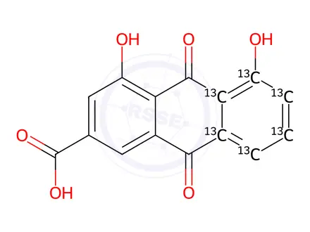 Chemical structure of Diacerein Impurity 4-d5 (Diacerein EP Impurity C-d5)