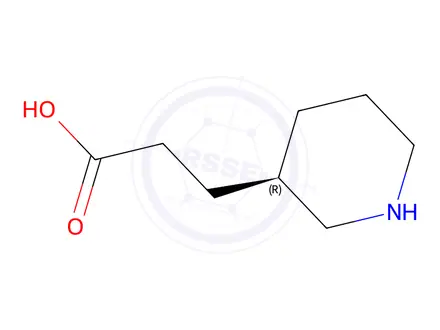 Chemical structure of (R)-3-(piperidin-3-yl)propanoic acid
