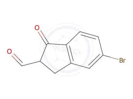 Chemical structure of 1H-indene-2-carboxaldehyde, 5-bromo-2,3-dihydro-1-oxo-