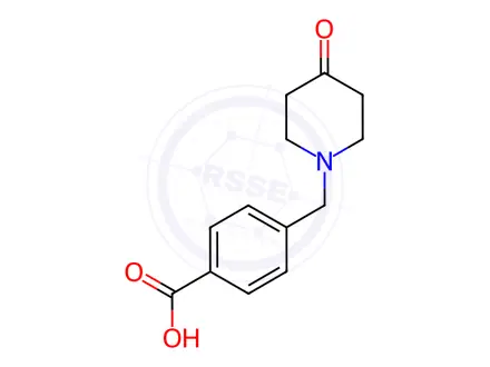 Chemical structure of 4-((4-Oxopiperidin-1-yl)methyl)benzoic acid