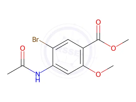 Chemical structure of Methyl 4-Acetamido-5-Bromo-2-Methoxybenzoate