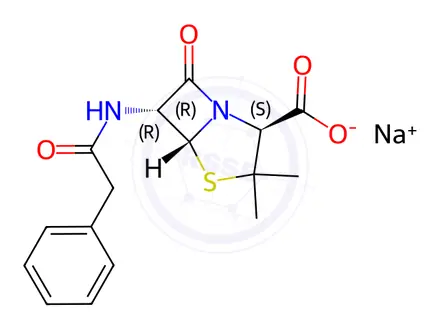 Chemical structure of Benzylpenicillin sodium