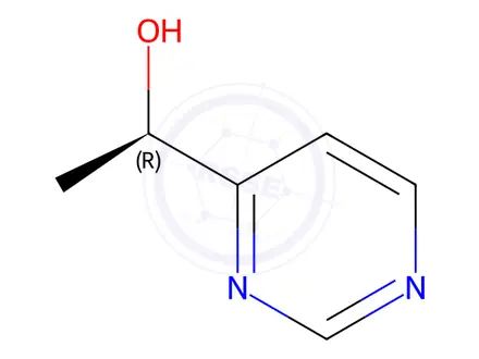 Chemical structure of 4-Pyrimidinemethanol, alpha-methyl-, (R)-(+)-(8CI)