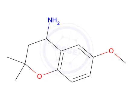 Chemical structure of (6-Methoxy-2,2-dimethyl-3,4-dihydro-2H-chromen-4-yl)amine Hydrochloride