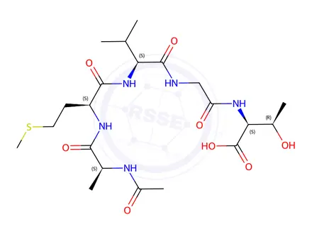 Chemical structure of Acetyl-L-alanyl-L-methionyl-L-valylglycyl-L-threonine