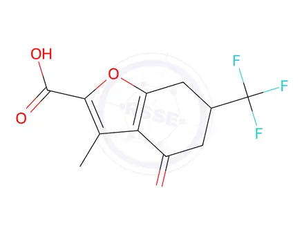 Chemical structure of 3-Methyl-4-oxo-6-(trifluoromethyl)-4,5,6,7-tetrahydrobenzofuran-2-carboxylic acid