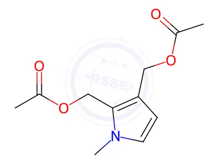 Chemical structure of 1-methyl-2,3-bis(acetoxymethyl)pyrrole