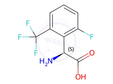 Chemical structure of (2S)-2-amino-2-[2-fluoro-6-(trifluoromethyl)phenyl]acetic acid