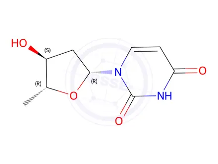 Chemical structure of 2',5'-Dideoxyuridine