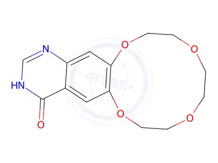 Chemical structure of 7,8,10,11,13,14-Hexahydro-[1,4,7,10]tetraoxacyclododecino[2,3-g]quinazolin-4(3H)-one