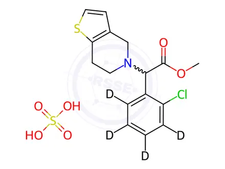 Chemical structure of Racemic Clopidogrel D4 Hydrogen Sulfate