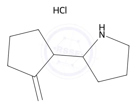 Chemical structure of 2-(pyrrolidin-2-yl)cyclopentan-1-one hydrochloride