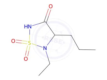 Chemical structure of 5-Ethyl-4-propyl-1,2,5-thiadiazolidin-3-one 1,1-dioxide