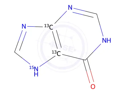 Chemical structure of Xanthine Impurity 40-13C2,15N