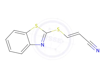 Chemical structure of Acrylonitrile, 3-(2-benzothiazolylthio)-(7CI,8CI)
