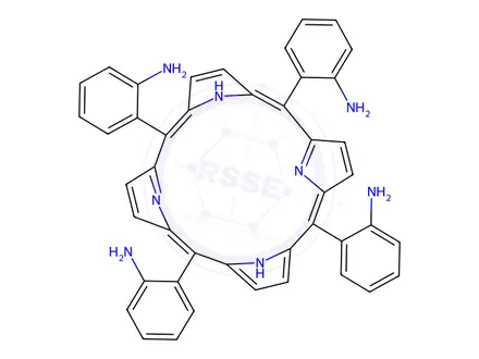 Chemical structure of Benzenamine, 2,2',2'',2'''-(21H,23H-porphine-5,10,15,20-tetrayl)tetrakis-