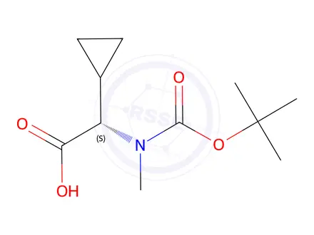 Chemical structure of (S)-2-((tert-Butoxycarbonyl)(methyl)amino)-2-cyclopropylacetic acid