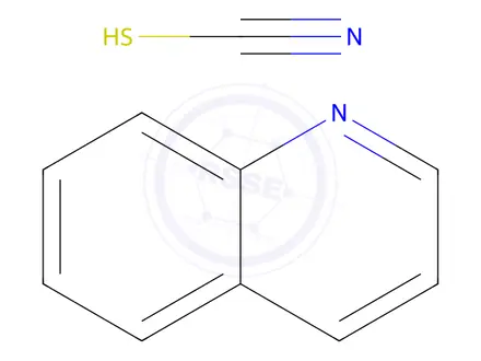 Chemical structure of thiocyanic acid, compound with quinoline (1:1)