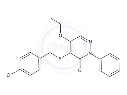 Chemical structure of 4-((4-Chlorobenzyl)thio)-5-ethoxy-2-phenylpyridazin-3(2H)-one