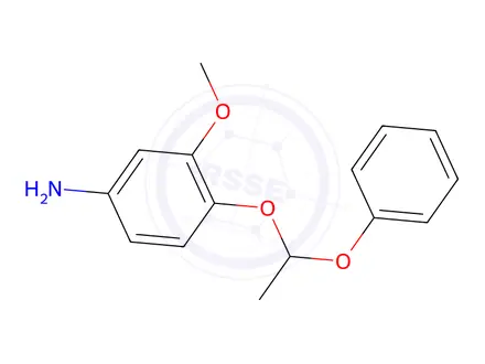 Chemical structure of 3-Methoxy-4-(1-phenoxyethoxy)aniline
