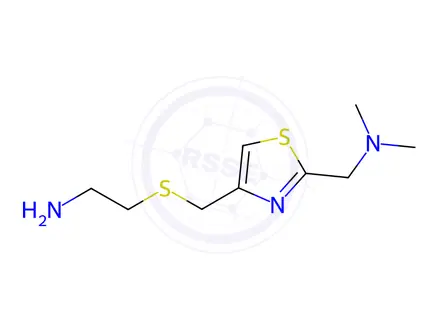Chemical structure of 2-(Dimethylaminomethyl)-4-(2-aminoethylthiomethyl)thiazole