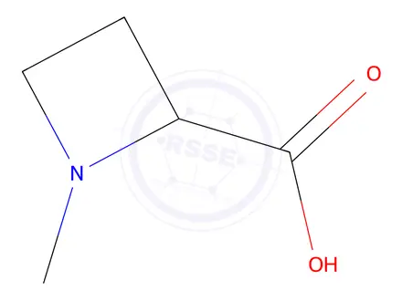 Chemical structure of 2-Azetidinecarboxylic acid, 1-methyl-, (2R)-