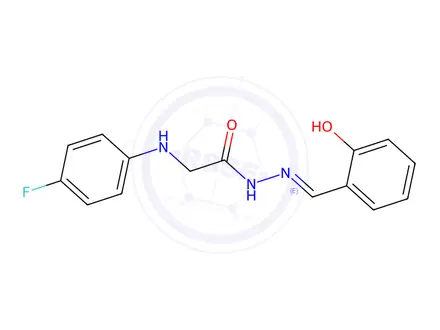 Chemical structure of (E)-2-((4-fluorophenyl)amino)-N'-(2-hydroxybenzylidene)acetohydrazide