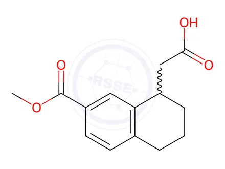 Chemical structure of 1-Naphthaleneacetic acid, 1,2,3,4-tetrahydro-7-(methoxycarbonyl)-
