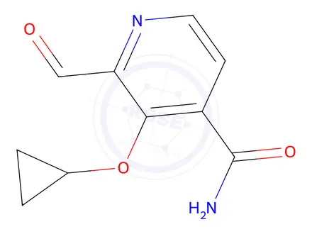 Chemical structure of 3-Cyclopropoxy-2-formylisonicotinamide