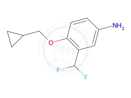 Chemical structure of 4-(Cyclopropylmethoxy)-3-(difluoromethyl)aniline