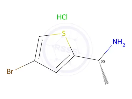 Chemical structure of (1r)-1-(4-Bromothiophen-2-yl)ethan-1-amine hydrochloride