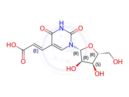 Chemical structure of (E)-5-(2-Carboxyvinyl)uridine