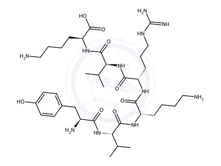 Chemical structure of Band 3 Protein (824-829) (human) H-Tyr-Val-Lys-Arg-Val-Lys-OH