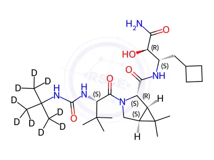 Chemical structure of 2’-Dihydro Boceprevir-d9(Boceprevir Metabolite M28-d9+M31-d9 (Mixture of Diastereomers))