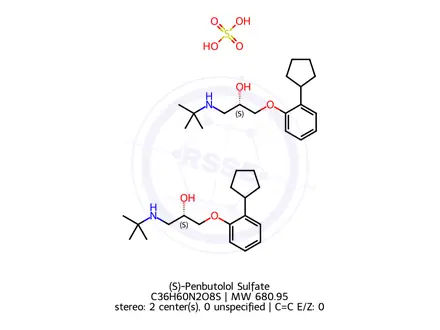 Chemical structure of (S)-Penbutolol Sulfate