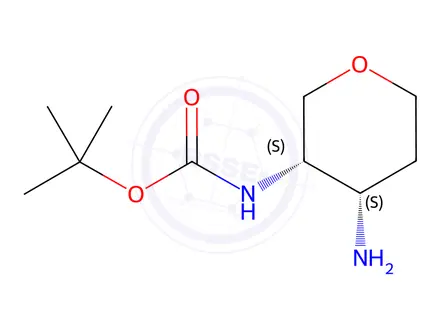 Chemical structure of tert-butyl ((3S,4S)-4-aMinotetrahydro-2H-pyran-3-yl)carbaMate